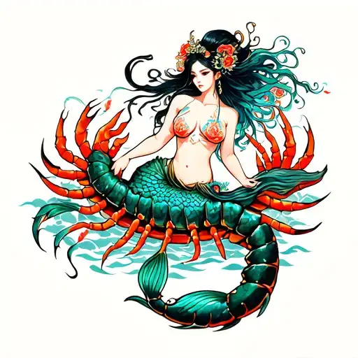 Mermaid Riding A Scorpion