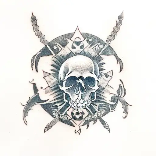 Skull With Vampire's Canin And Bramble