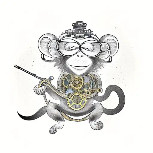 Steampunk Monkey With Steampunk Glasses