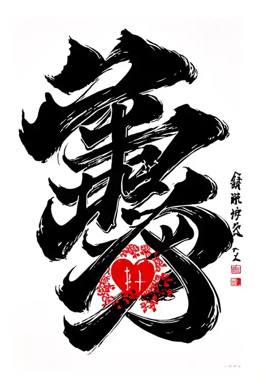 Lettering Design Of A Name Which Is Haneefah Small 2 Letter Should Be Red Mark With White Heart