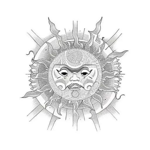Small But Detailed Circular Sun Tribal