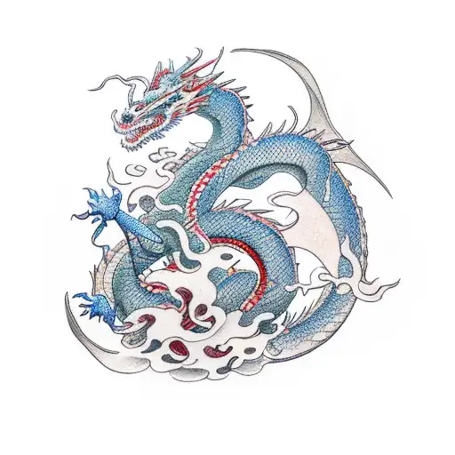 Dragon With Sakuras