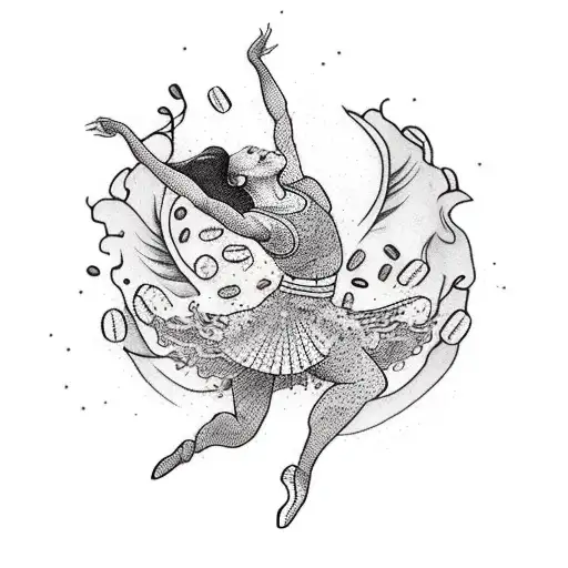 A Dancer Gracefully Leaping Among Coffee Beans