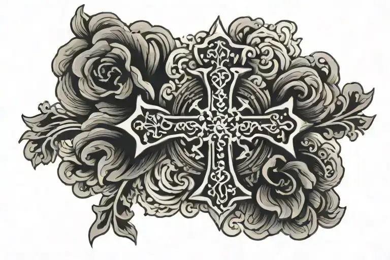 Christian Cross With Crown