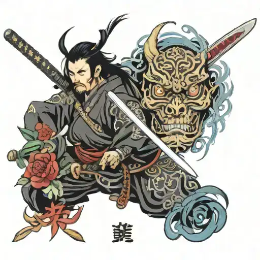 Zyxenberg Text And Dark Samurai And Katana