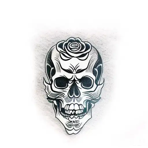 Skull Roses Japanese Oni Mask Reaper 777