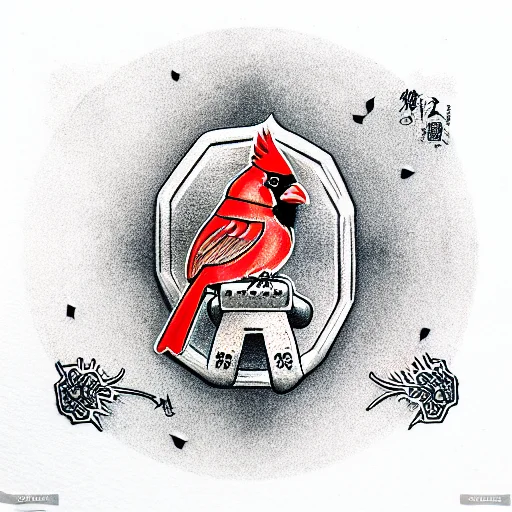 Cardinal Perched On A Buffalo Nickel