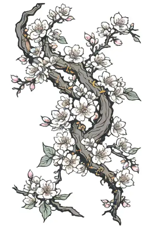 Asian Flowers And Cherry Blossom Trees