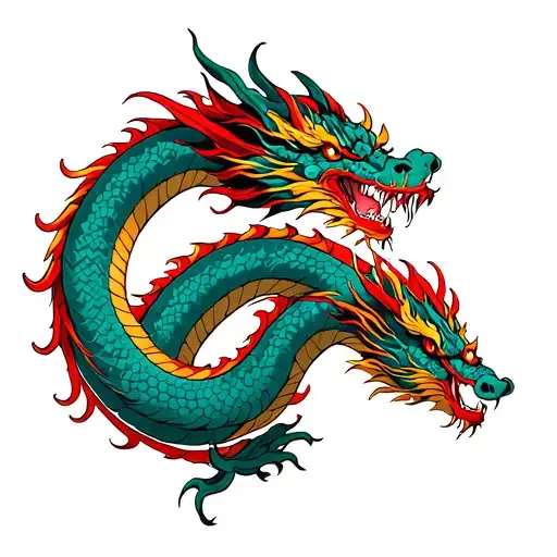 A Dragon Coiled Around A Pagoda Temple