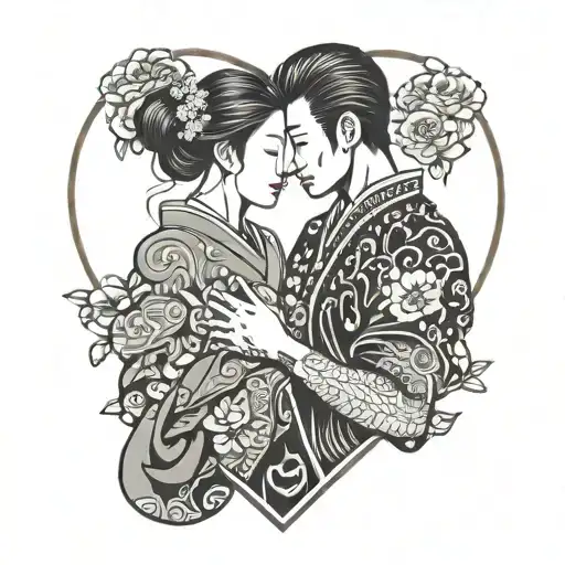 Man And Woman In Love Heart