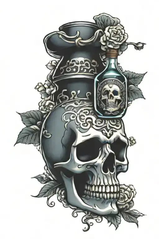 Soju Bottle With A Skull