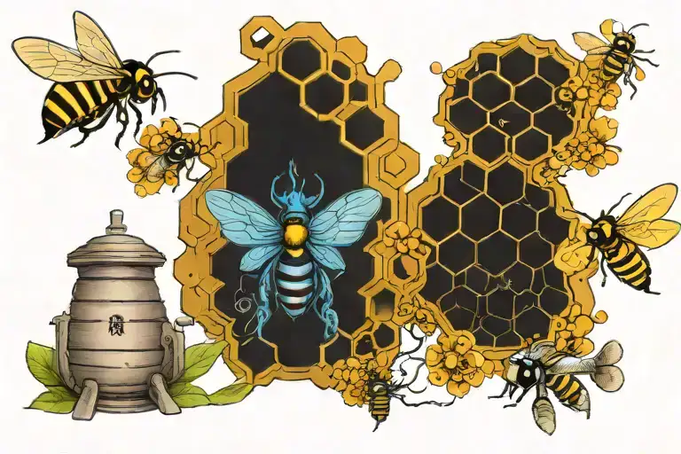 Air Molecule And Bee Hive Transforming