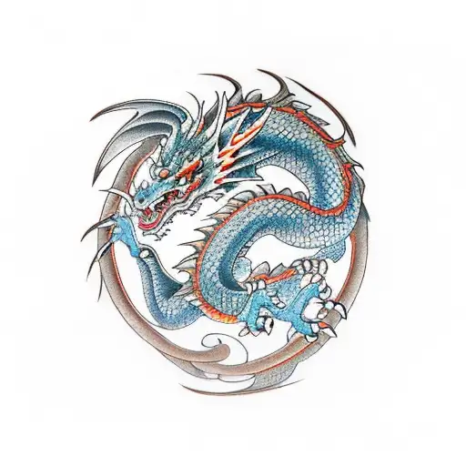 Dragon Going Through Building