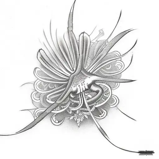 Centipede With Spider Lily