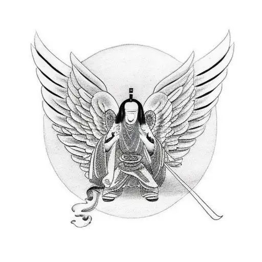 Angel Kneeling To God