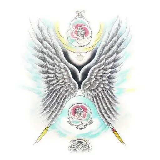 Angel Wings With Halo Withe Name Susan