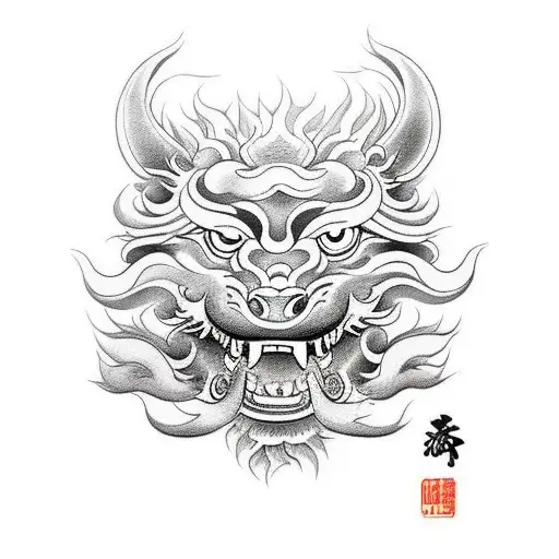 Foo Dog With Smoke From Mounth