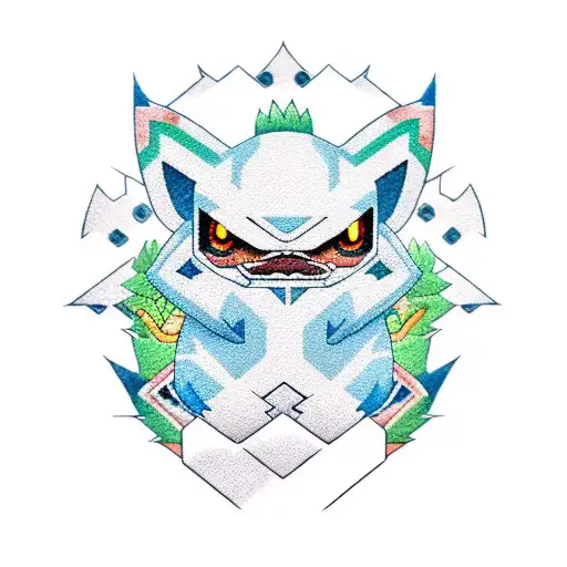 Gba Console With Pokemons In 3D At Screen