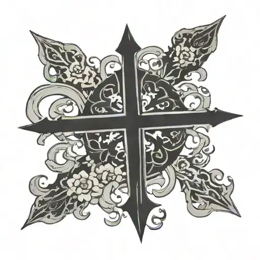 Gothic And Minimalistic Cross Without Unnecessary Patterns