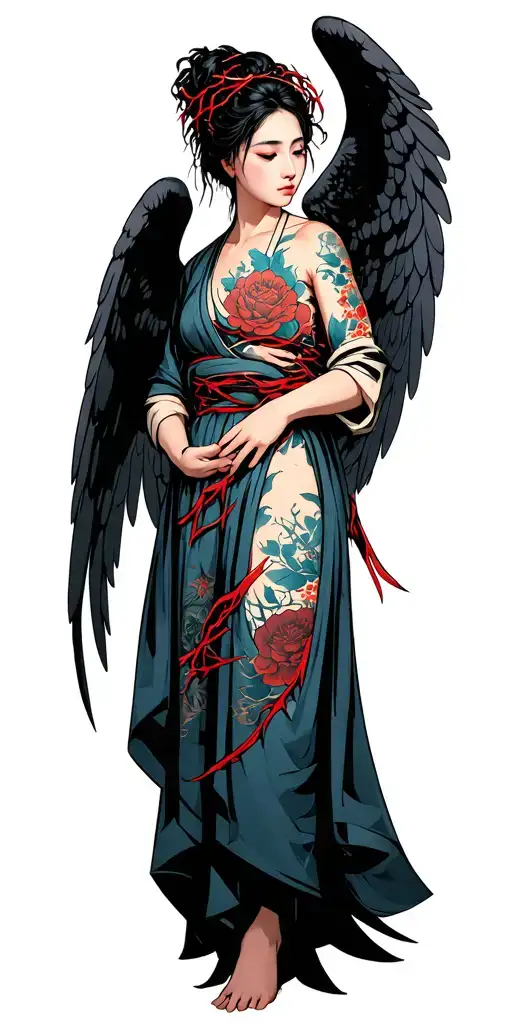 Angel With Thorns Wrapped