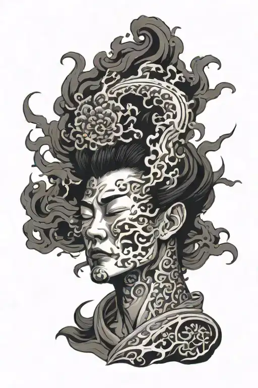 Black Smoke On The Neck In The Fire