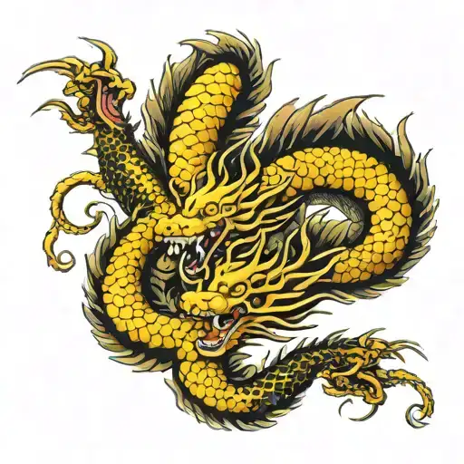 Long Dragon Wriggles Against The Background