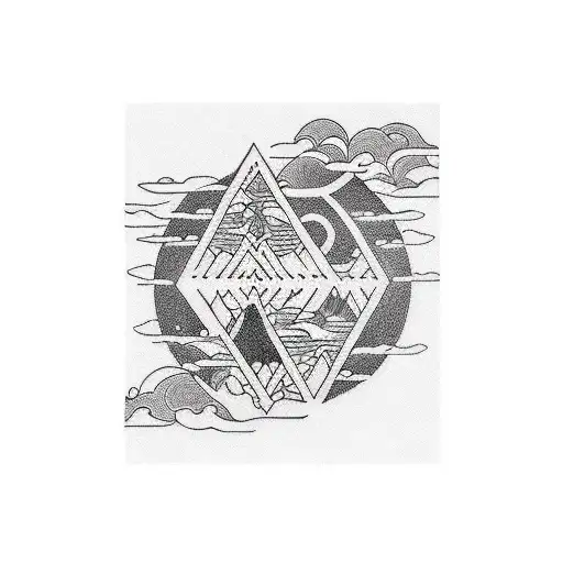 Small Black Minimalist Tattoo Of That Symbolizes Travel And Seeing The World