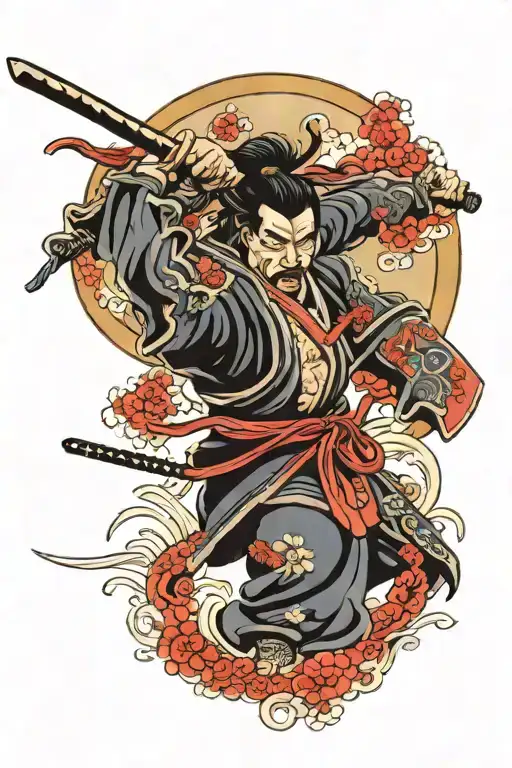Samurai Warrior Battling