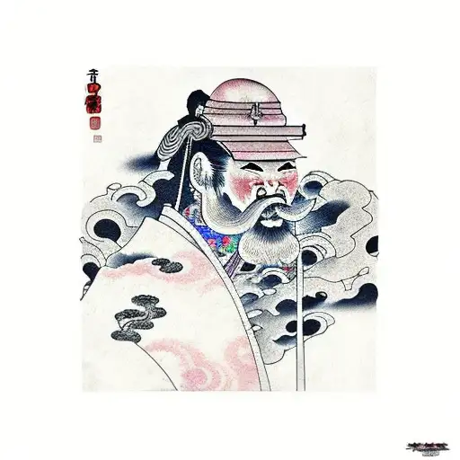 Paisaje Japones Con Samurai