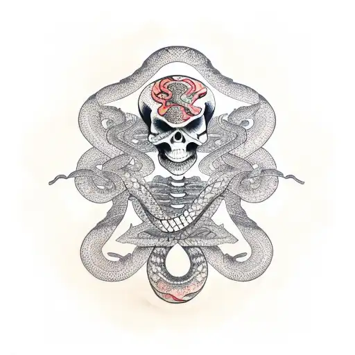 Snake Coiled Skeleton