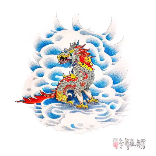 Griffin On Fire And Water