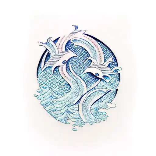 Waves With Fish Scales