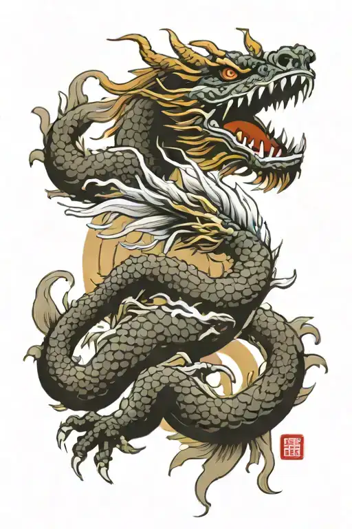 Japanese Dragon Flying