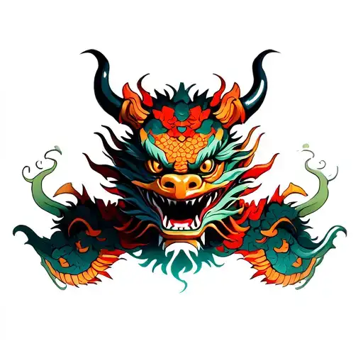 Dragon Oni Mask With Floating Mine