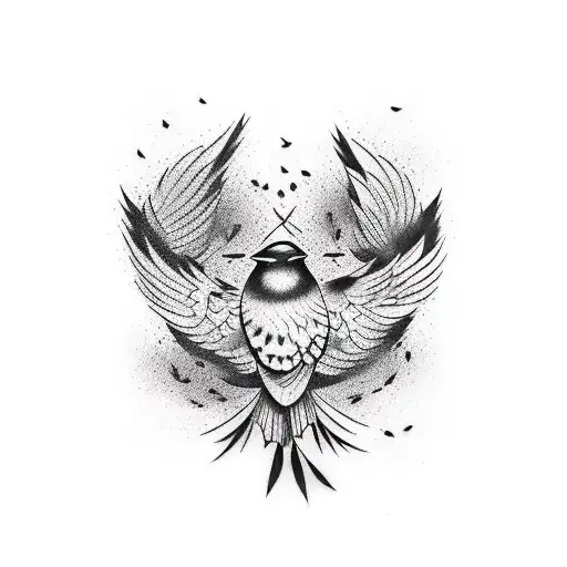 Line Of Blacked Out Crows On The Forearm