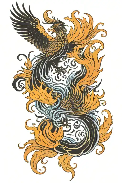 Phoenix Rising From Flames