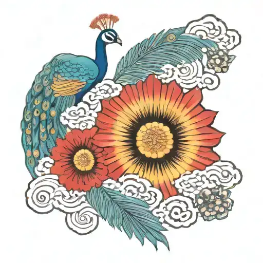 Peacock And Sun Rays