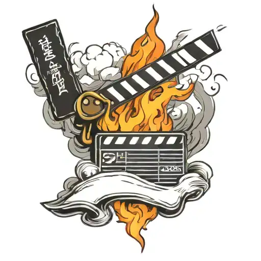 Clapperboard On Fire