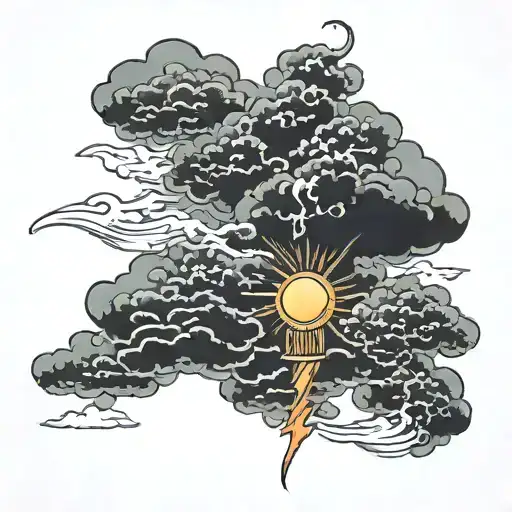 Cloud And Lighting Bolts