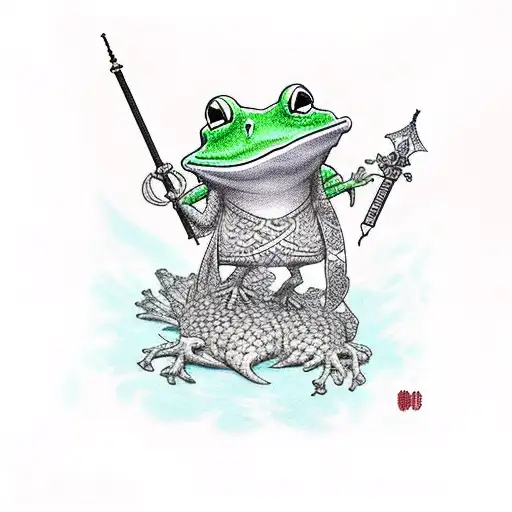Doodle Frog With Kings Cape And Scepter