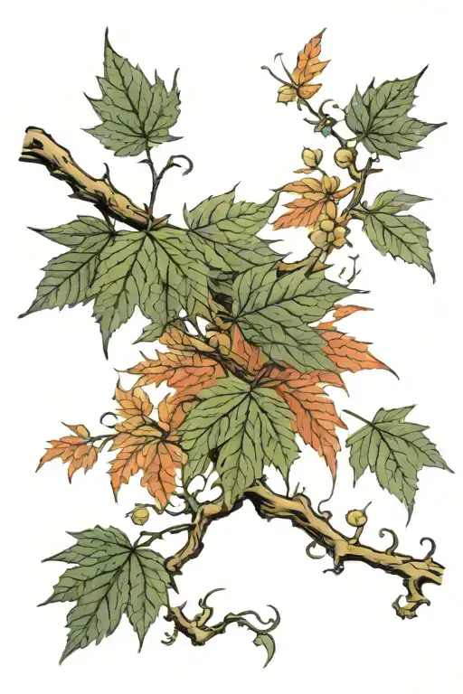 Japanese Maple Tree Wings Coming From The Number 2