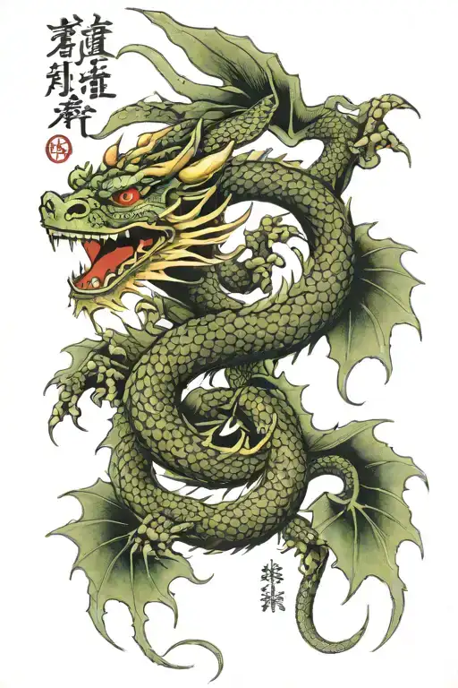 Dragons On The Collarbone And Between Them The Inscription 2002