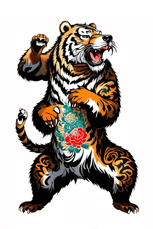 Bear And Tiger Fighting