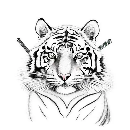 Anime Cat With Tiger Mask