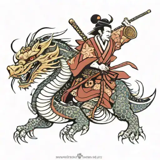 Samurai And Dragon