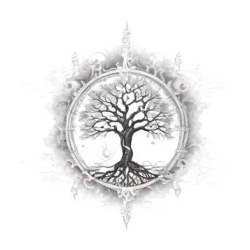 A Steam Punk-inspired Tree Of Life With Musical Notes Flowing Through The Branches