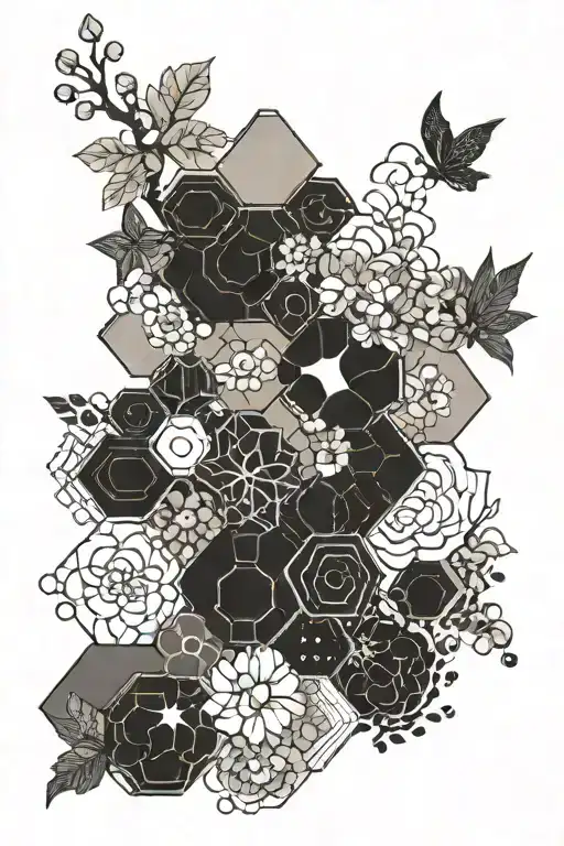 Hexagon Poligon Abstract Design Combining