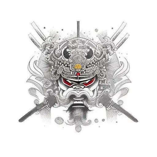 Samurai Con Tres Katanas