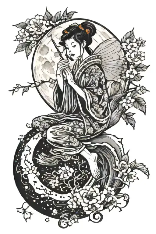 Fairy Sitting On Moon