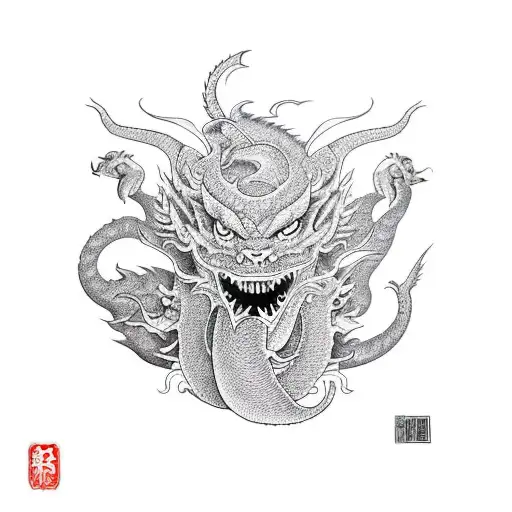 Dragon And Oni Demon Forearm